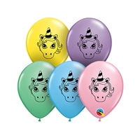 5 inch Qualatex Unicorn Head Pastel Assortment