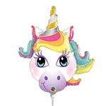 14 inch Magical Unicorn Head Mini Shape Balloon