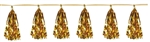 9 3/4 inch x 8 feet Gold Metallic Tassel Garland