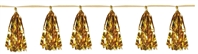 9 3/4 inch x 8 feet Gold Metallic Tassel Garland