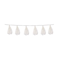 WHITE Tissue Tassel Garland