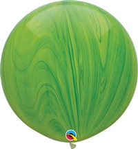 30 inch SuperAgate Qualatex GREEN Rainbow