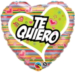 18 inch Te Quiero Corazones foil balloon