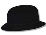 Full size Black Velour Derby Hat