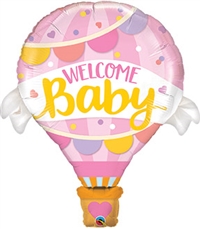 Welcome Baby PINK Balloon