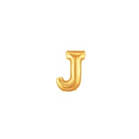 7in GOLD Letter J Megaloon Jr., Price Per Bag of 5