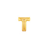 7in GOLD Letter T Megaloon Jr., Price Per Bag of 5