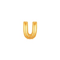 7in GOLD Letter U Megaloon Jr., Price Per Bag of 5