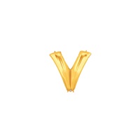 7in GOLD Letter V Megaloon Jr., Price Per Bag of 5