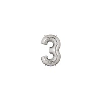 7in SILVER Number THREE (3) Megaloon Jr., Price Per Bag of 5