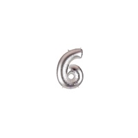 7in SILVER Number SIX (6) Megaloon Jr., Price Per Bag of 5