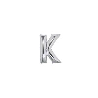 7in SILVER Letter K Megaloon Jr., Price Per Bag of 5