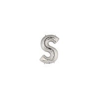 7in SILVER Letter S Megaloon Jr., Price Per Bag of 5