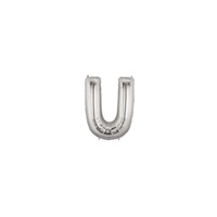 7in SILVER Letter U Megaloon Jr., Price Per Bag of 5