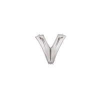 7in SILVER Letter V Megaloon Jr., Price Per Bag of 5