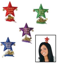 Happy New Year Star Hair Clip with Bells
