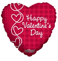 18 inch HVD Laced Hearts foil balloon
