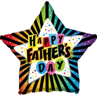 **Sold Out**18 inch Happy Father's Day Rainbow Star Shape Balloon, Price Per EACH, Minimum Order 20