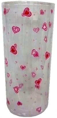 PVC Display Tube with Red and Pink Hearts