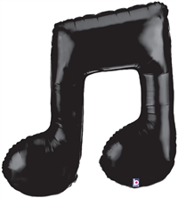 40 inch Music Note DOUBLE BLACK shaped foil balloon