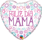 18 inch Feliz Dia Mama Pastel Colors Foil Balloon