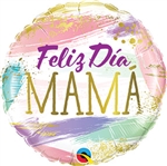 Feliz Dia Mama Color Swashes Balloon