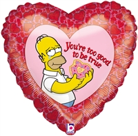 18 inch Simpsons You're Too Good too be True Holographic heart shaped foil balloon