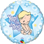 Yep! I'm A Boy Foil Balloon
