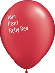 16 inch Qualatex Radiant PEARL RUBY RED Latex Balloon