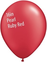 16 inch Qualatex Radiant PEARL RUBY RED Latex Balloon