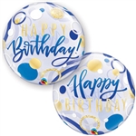 Birthday BLUE & GOLD Dots Balloon
