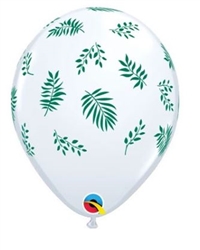 Tropical Greenery Print Balloon on WHITE