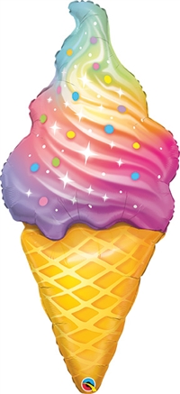 Rainbow Swirl Ice Cream Cone