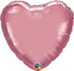 Qualatex Chrome Mauve Heart Foil Balloon