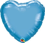 Qualatex Chrome Blue Heart Foil Balloon
