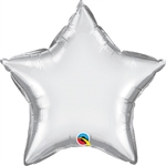 Qualatex Chrome Silver Star Foil Balloon
