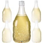 Golden Bubbly Wine Bottle Foil Balloon