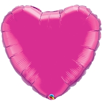 18 inch Heart Qualatex Foil MAGENTA, Price Per Pack of 10