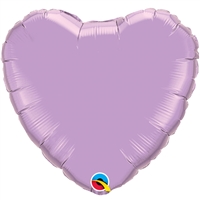 18 inch Heart Qualatex PEARL LAVENDER, Price Per Pack of 10