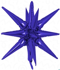 22in PURPLE Starburst - Foil Balloon - IRP - One Inflation Point, Price per EACH