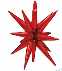22in RED Starburst - Foil Balloon - IRP - One Inflation Point, Price per EACH