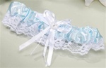 Garter/Arm Band Light Blue with Light Blue Lace Heart