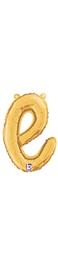 Script Letter e Gold