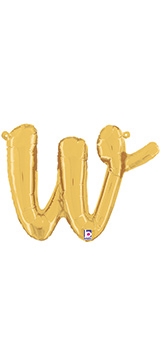 Script Letter w Gold