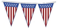 60 foot Pennant Flag Stars and Stripes