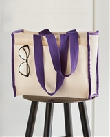 Canvas Tote with Contrast-Color Handles