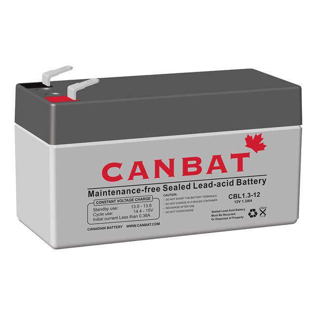 CANBAT12V 1.3AH SLA BATTERY (AGM) -  CBL1.3-12