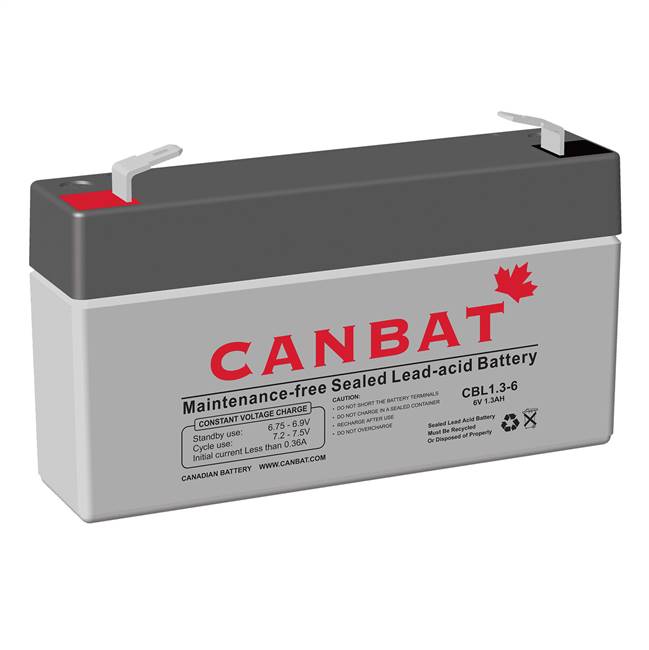 CANBAT 6V 1.3AH SLA BATTERY (AGM) -  CBL1.3-6