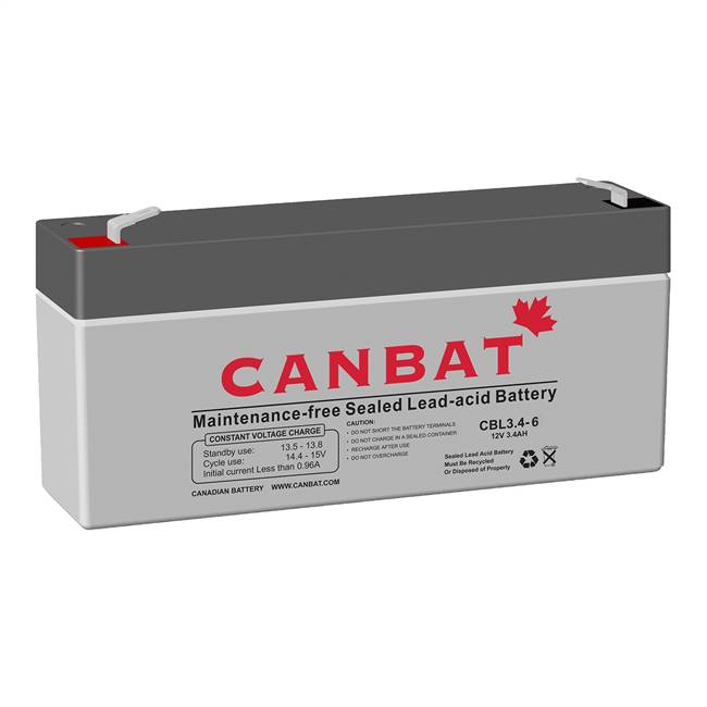 CANBAT 6V 3.4AH SLA BATTERY (AGM) -  CBL3.4-6