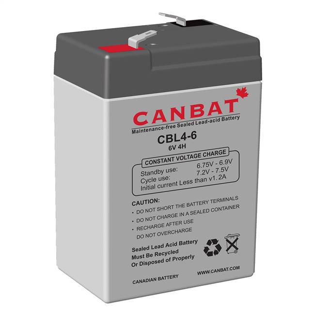 CANBAT 6V 4AH SLA BATTERY (AGM) -  CBL4-6